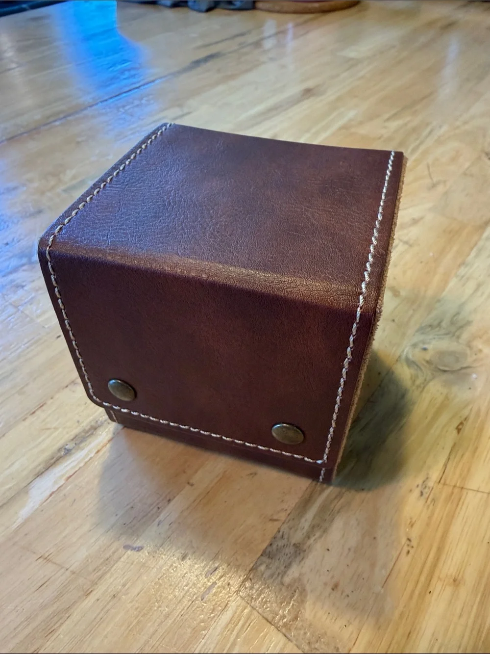 Men's Brown Leather Travel Watch Case - Classic Protective Storage